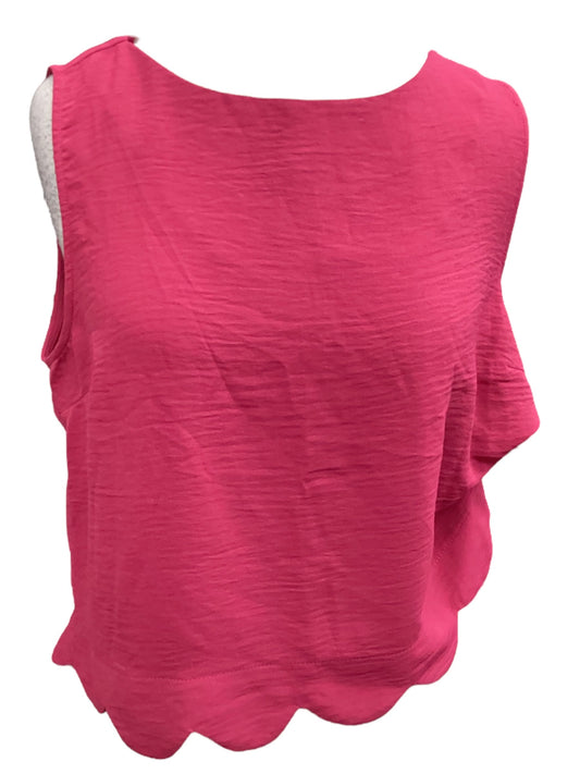 Top Short Sleeve By Monteau In Pink, Size: Xl