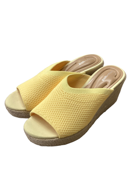 Yellow Sandals Heels Wedge Easy Spirit, Size 7