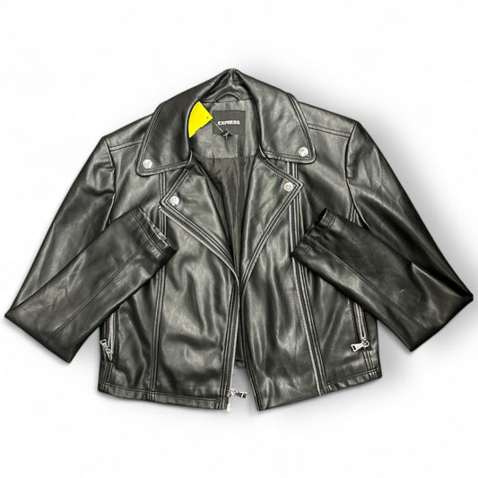 Jacket Leather By Express In Black, Size: Xs