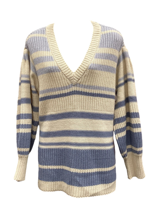 Sweater By Jessica Simpson In Blue & Cream, Size: L