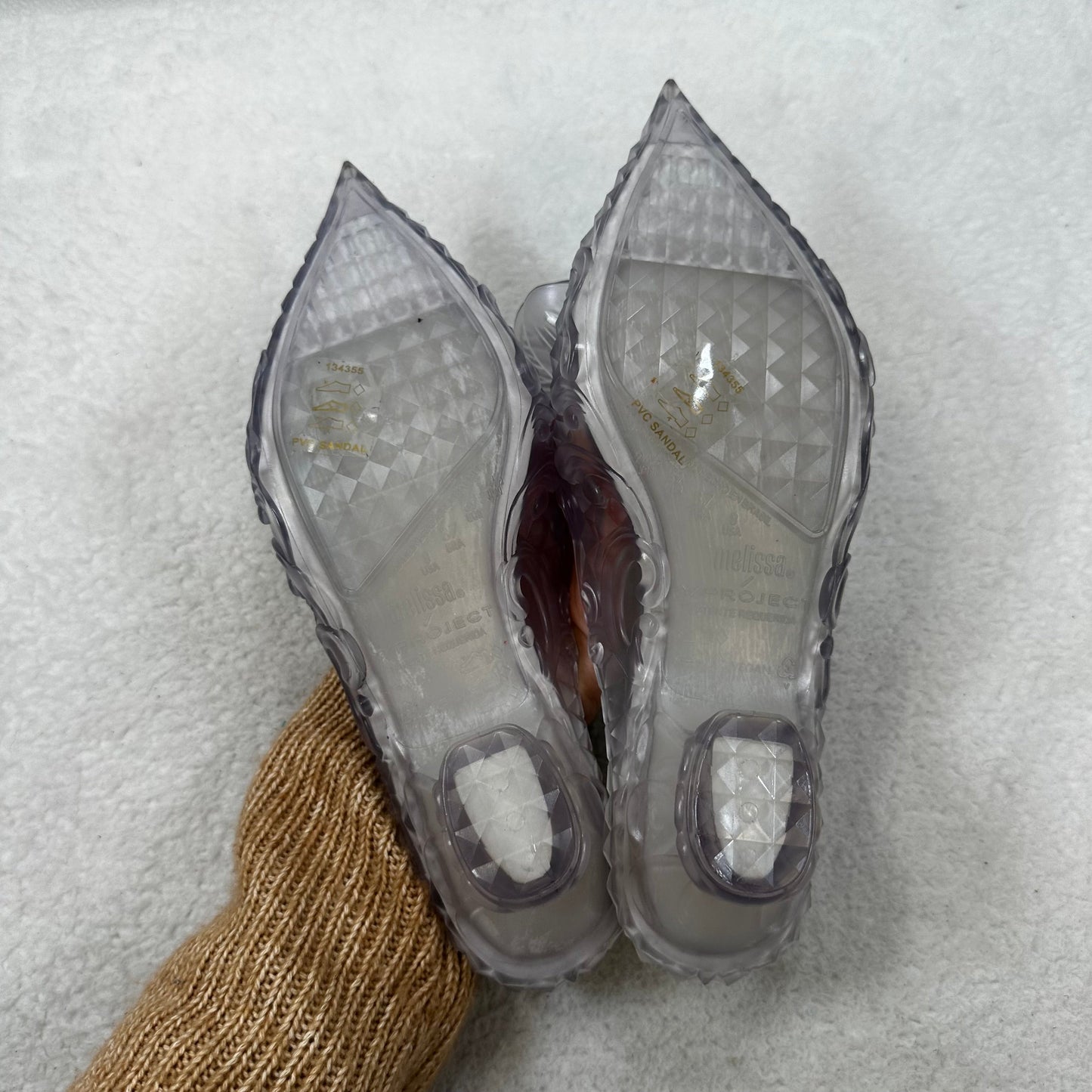 Clear Shoes Heels Block COURT SHOE BY Melissa, Size 8