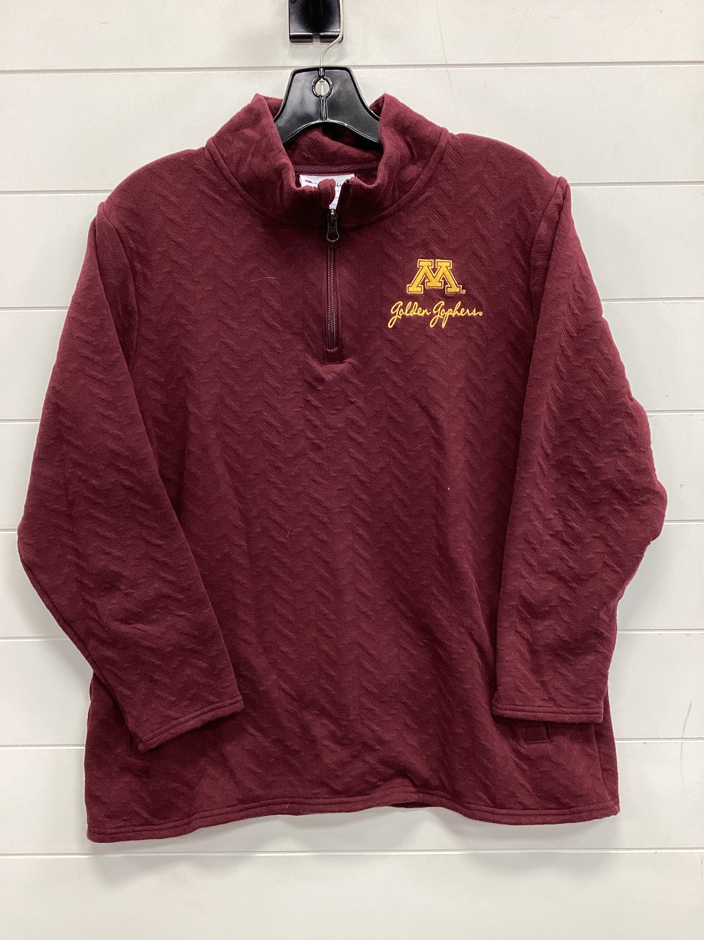 Athletic Sweatshirt Collar By Champion In Maroon, Size:L