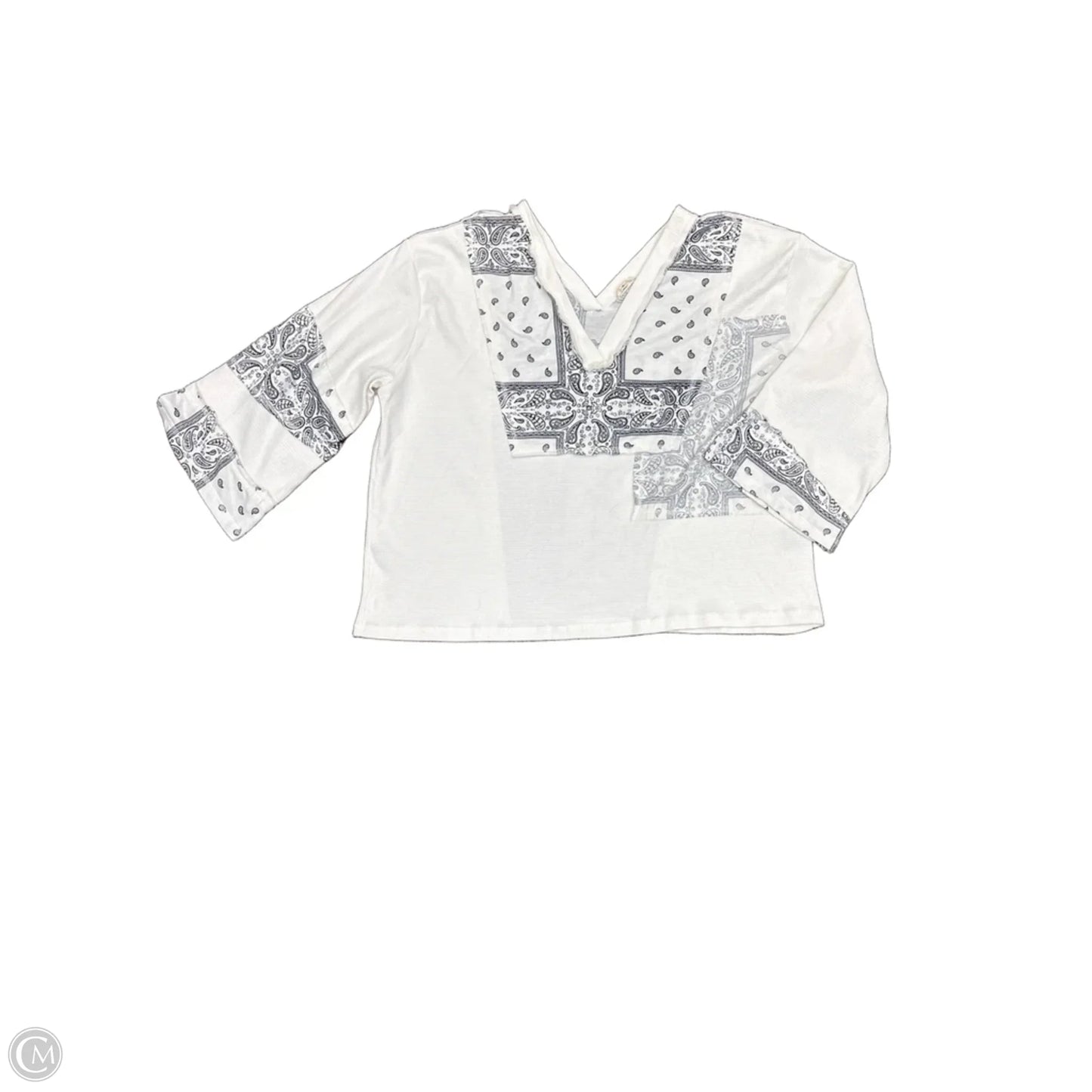 Top Long Sleeve By Pol In Black & White, Size: S