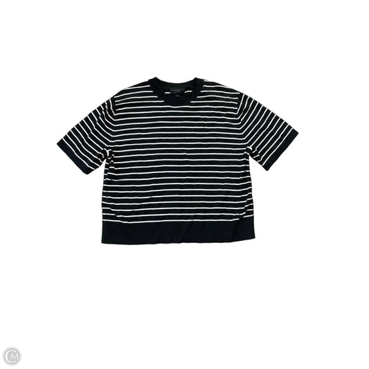 Top Short Sleeve By Banana Republic In Striped Pattern, Size: L