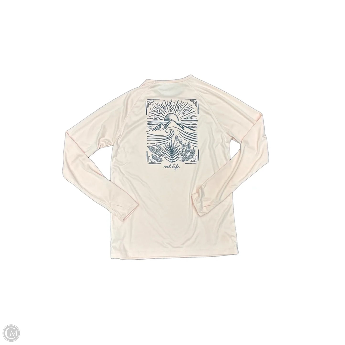Athletic Top Long Sleeve Crewneck By Reef In Peach, Size: M