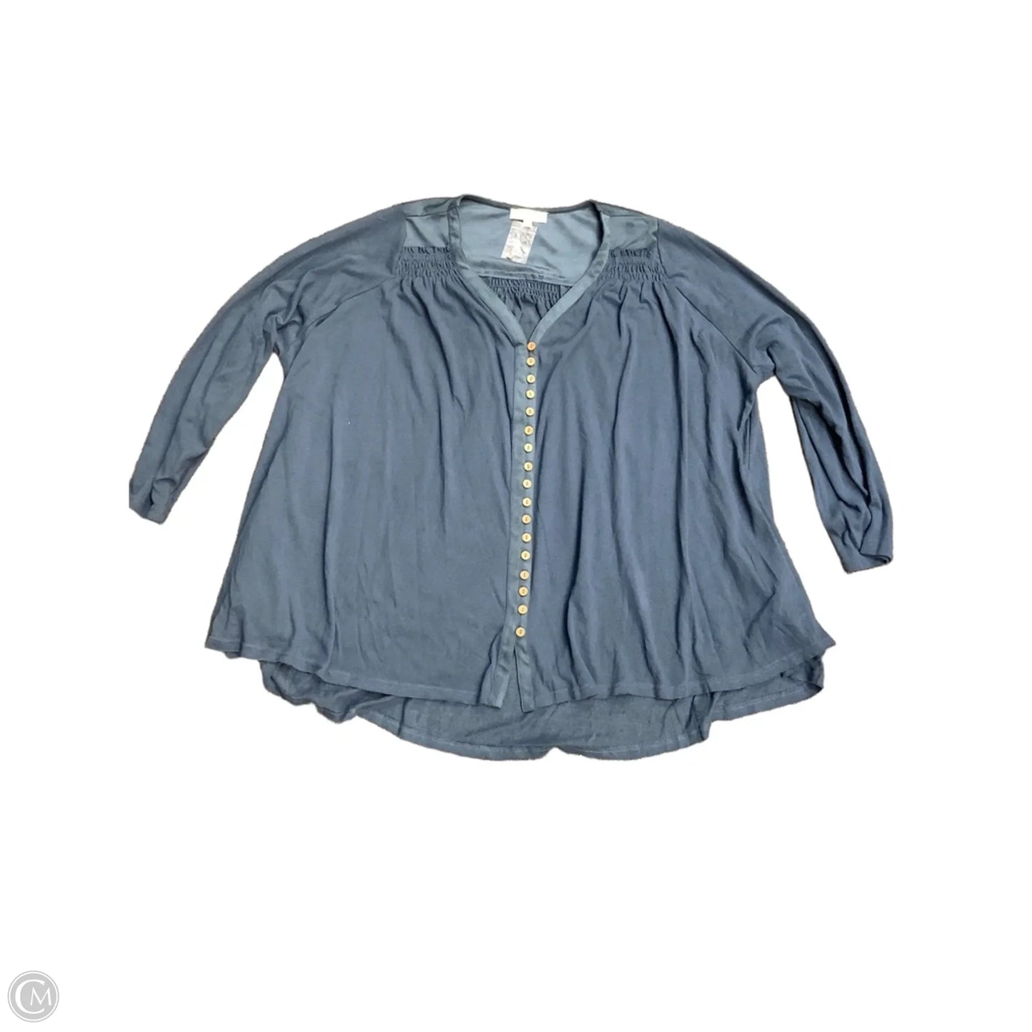 Top Long Sleeve By Jade In Blue, Size: 1x