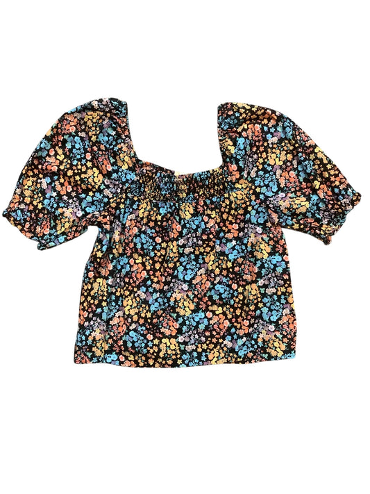 Top Short Sleeve Basic By Ana In Black Floral, Size: Xs