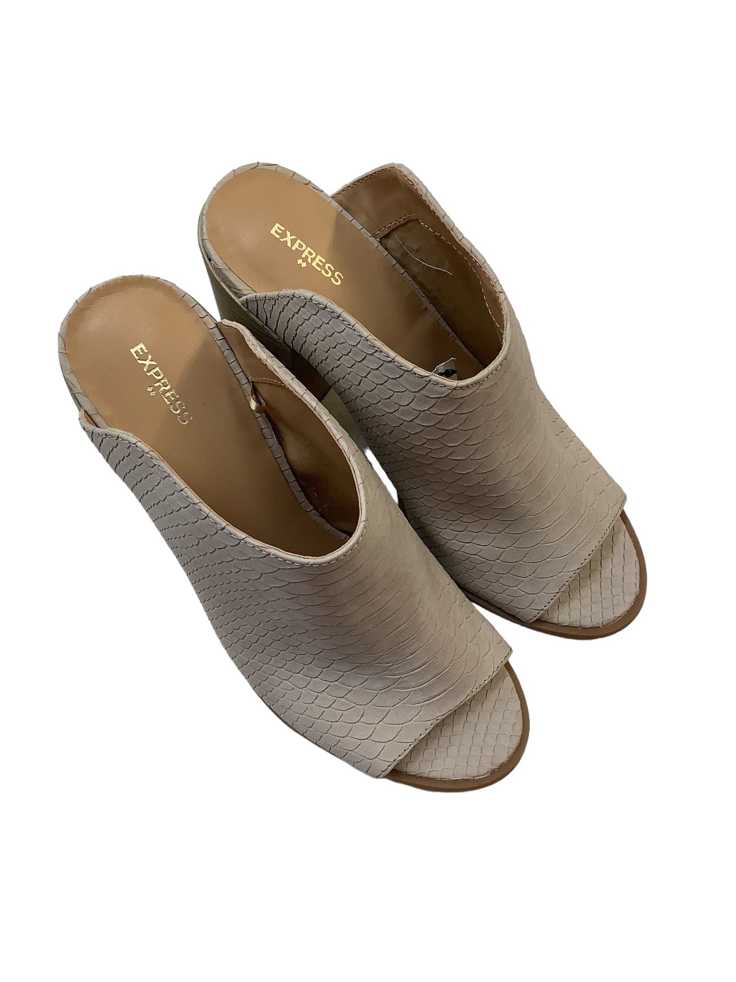 Shoes Heels Block By Express In Taupe, Size: 9