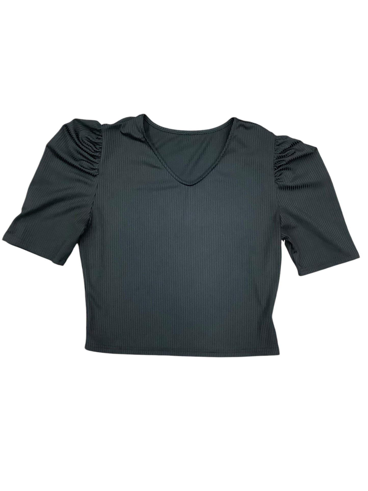 Top Short Sleeve Basic By Shein In Black, Size: L