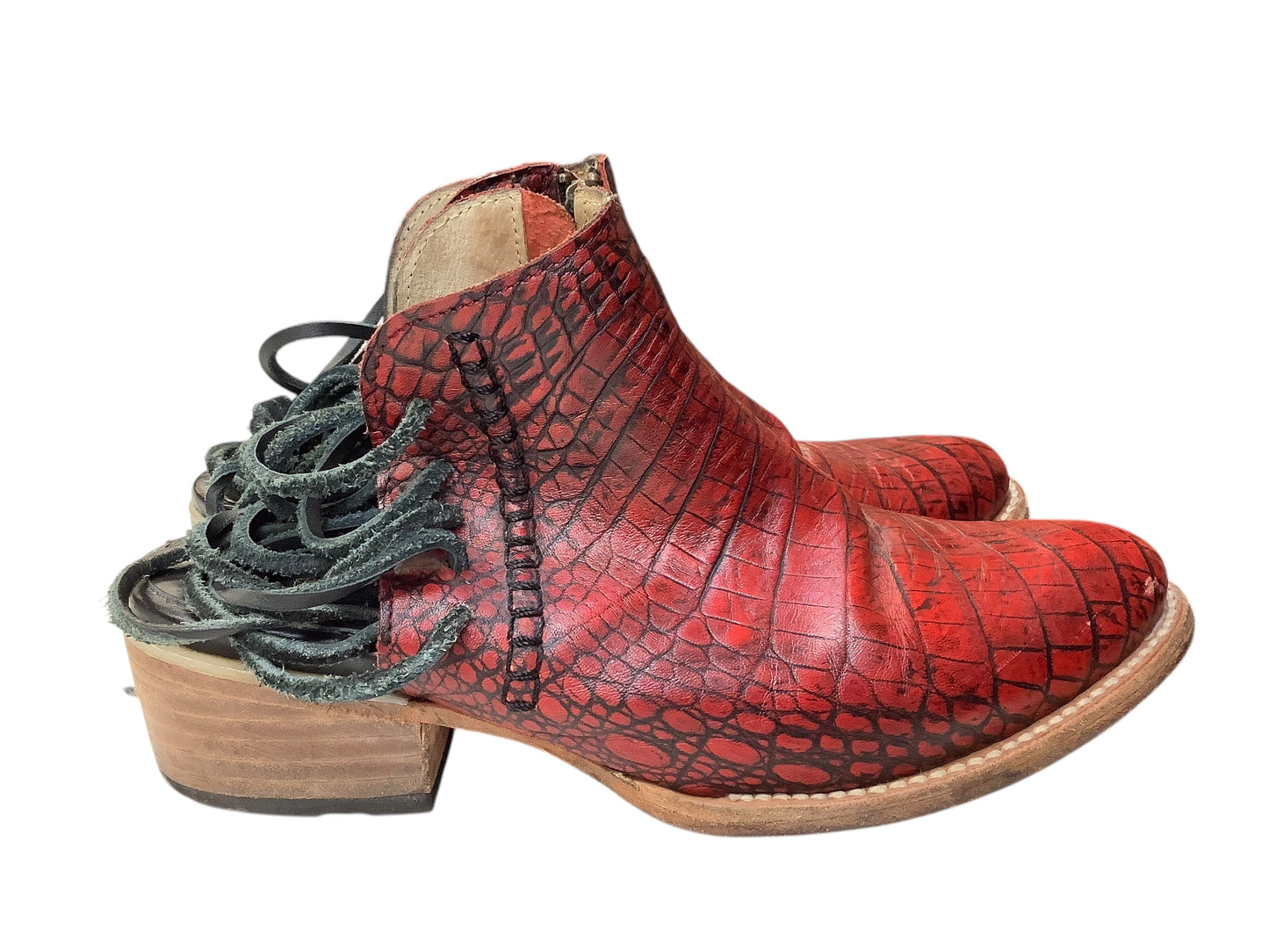 Boots Ankle Heels By Freebird In Red, Size: 9