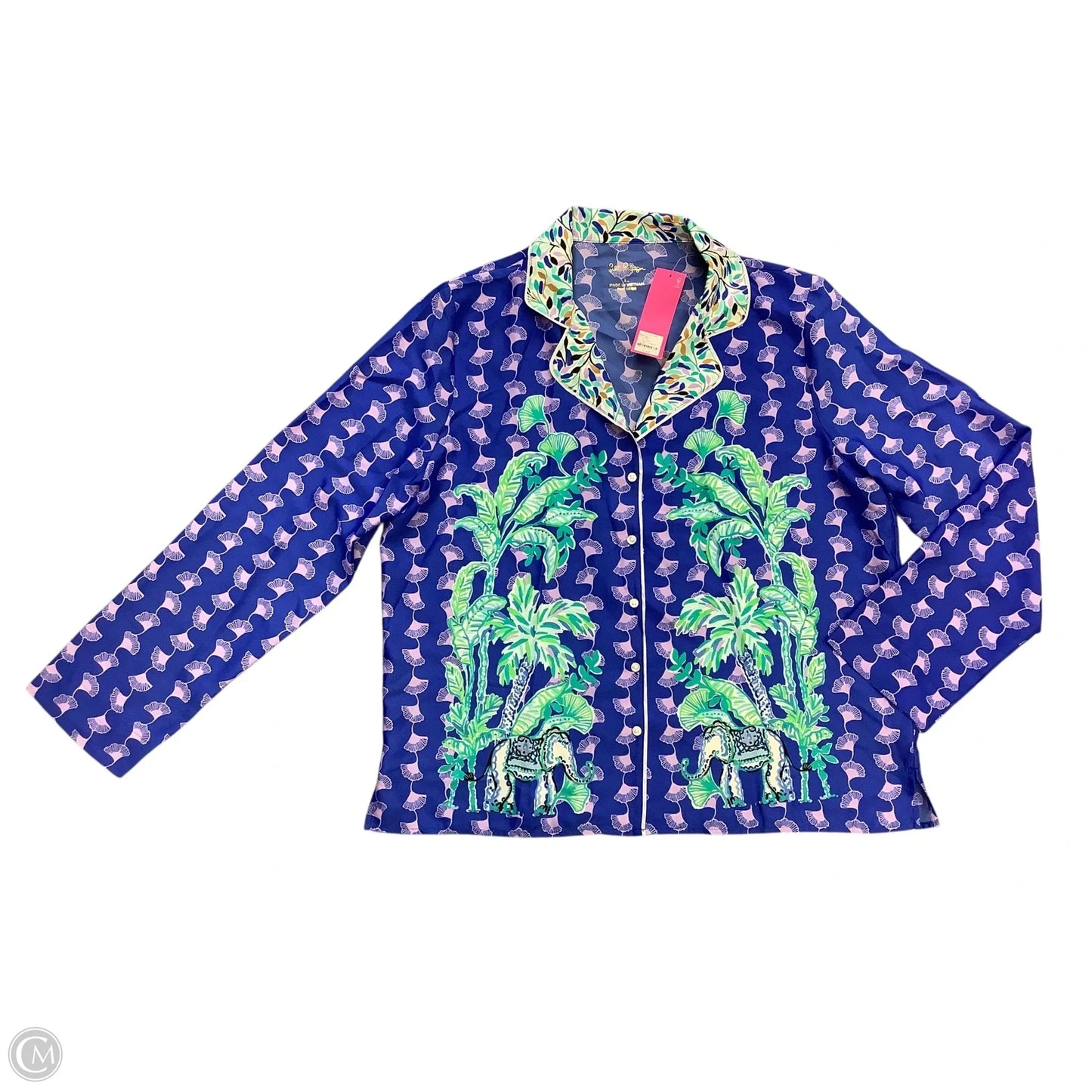 Blouse Designer By Lilly Pulitzer In Blue, Size: L