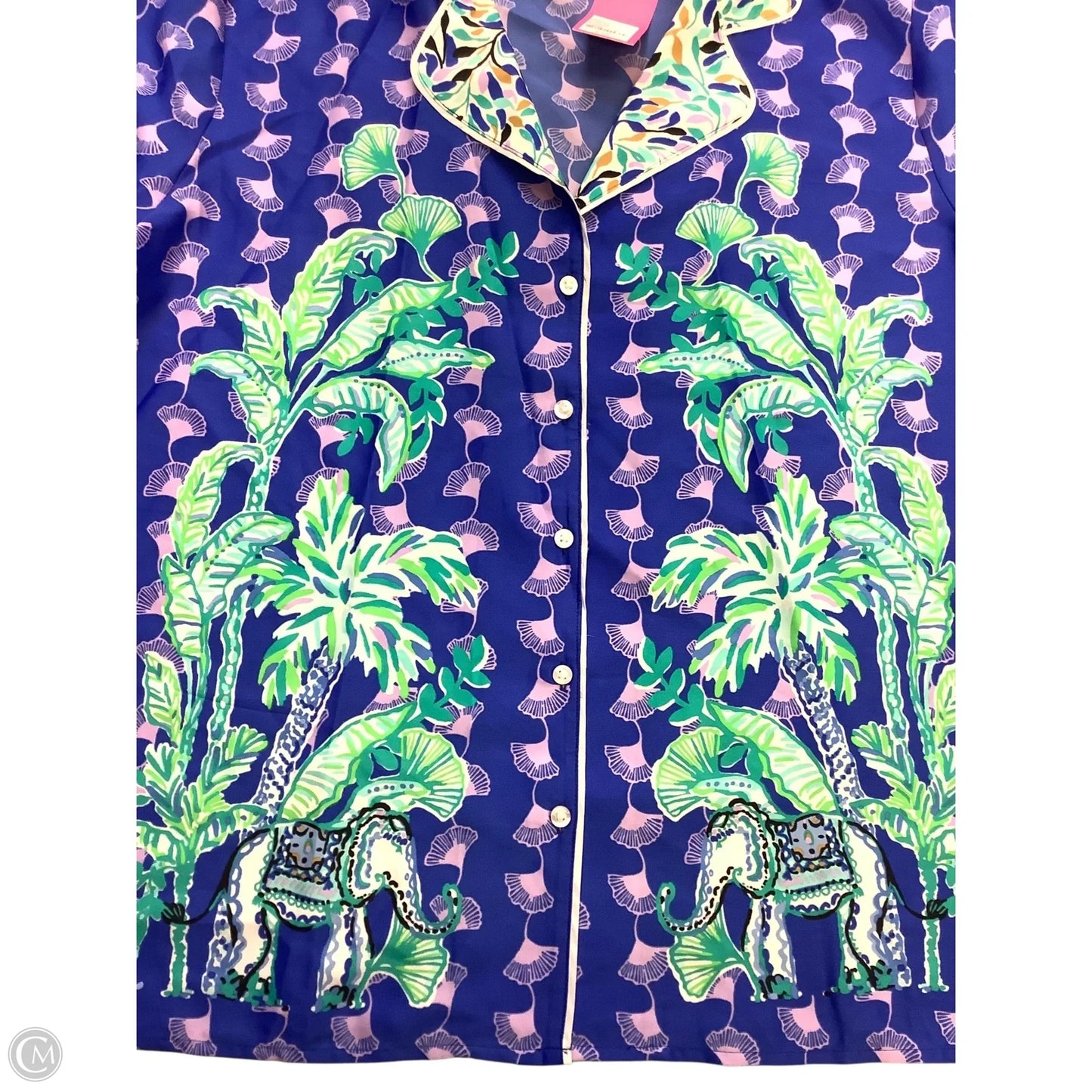 Blouse Designer By Lilly Pulitzer In Blue, Size: L