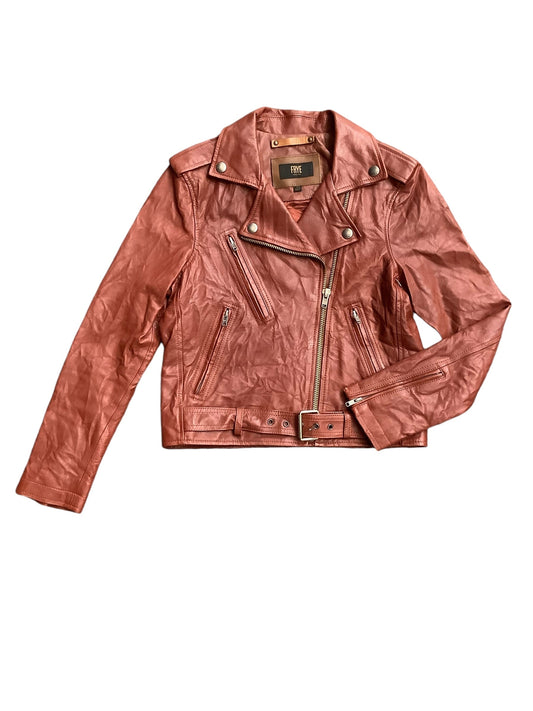 Jacket Leather By Frye In Brown, Size: Xs