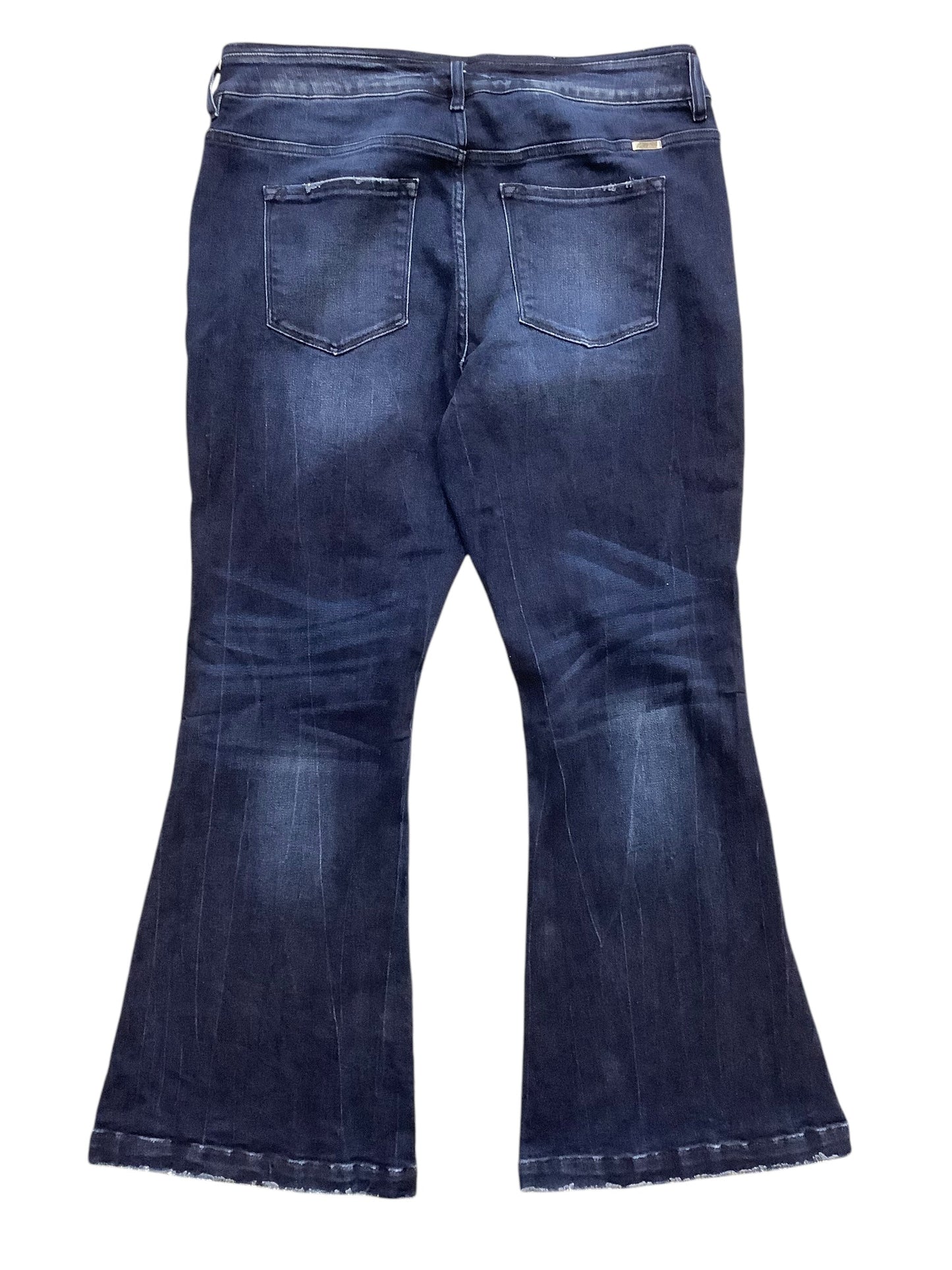 Jeans Flared By Kancan In Blue Denim, Size: 18