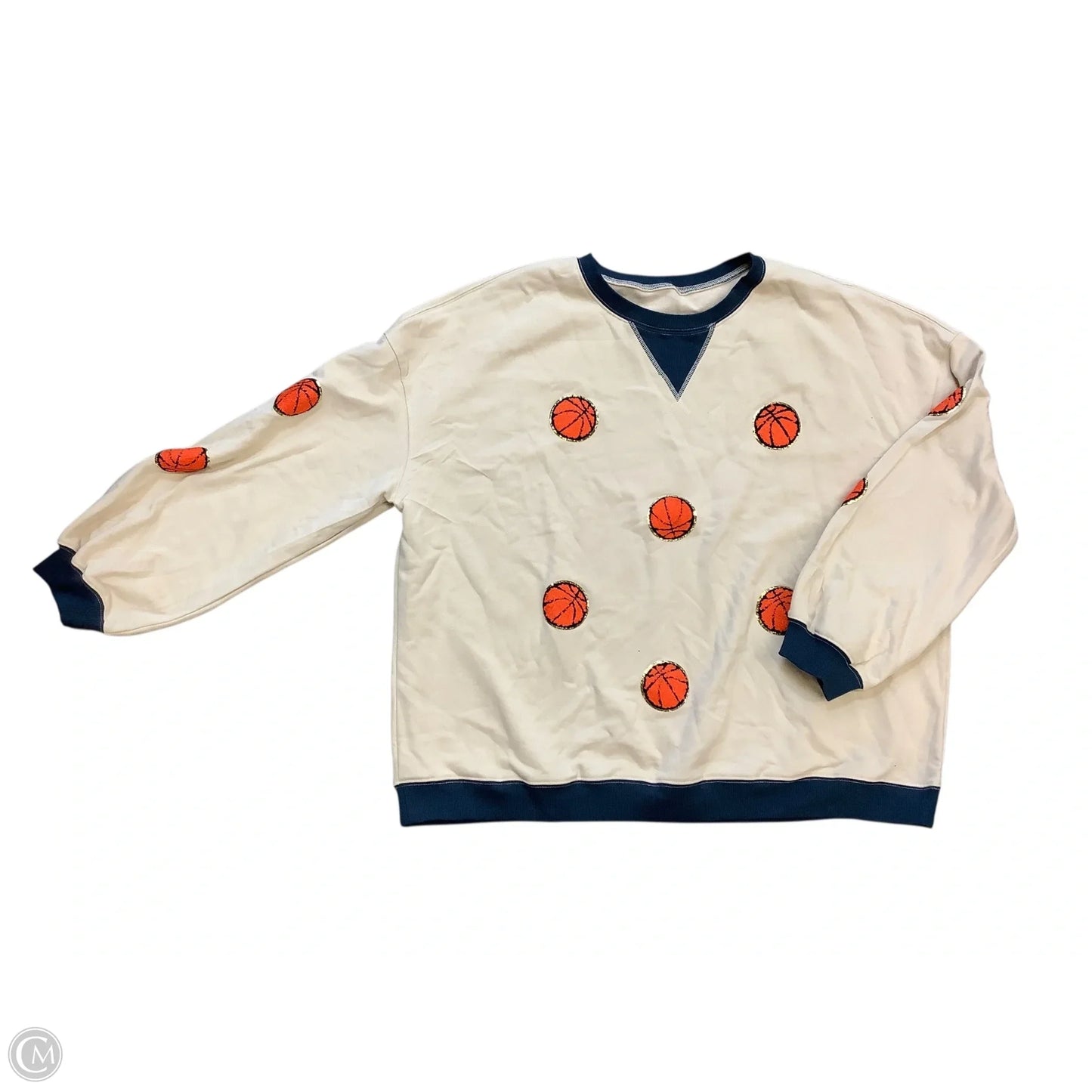 Sweatshirt Crewneck By Clothes Mentor In Cream, Size: 2x