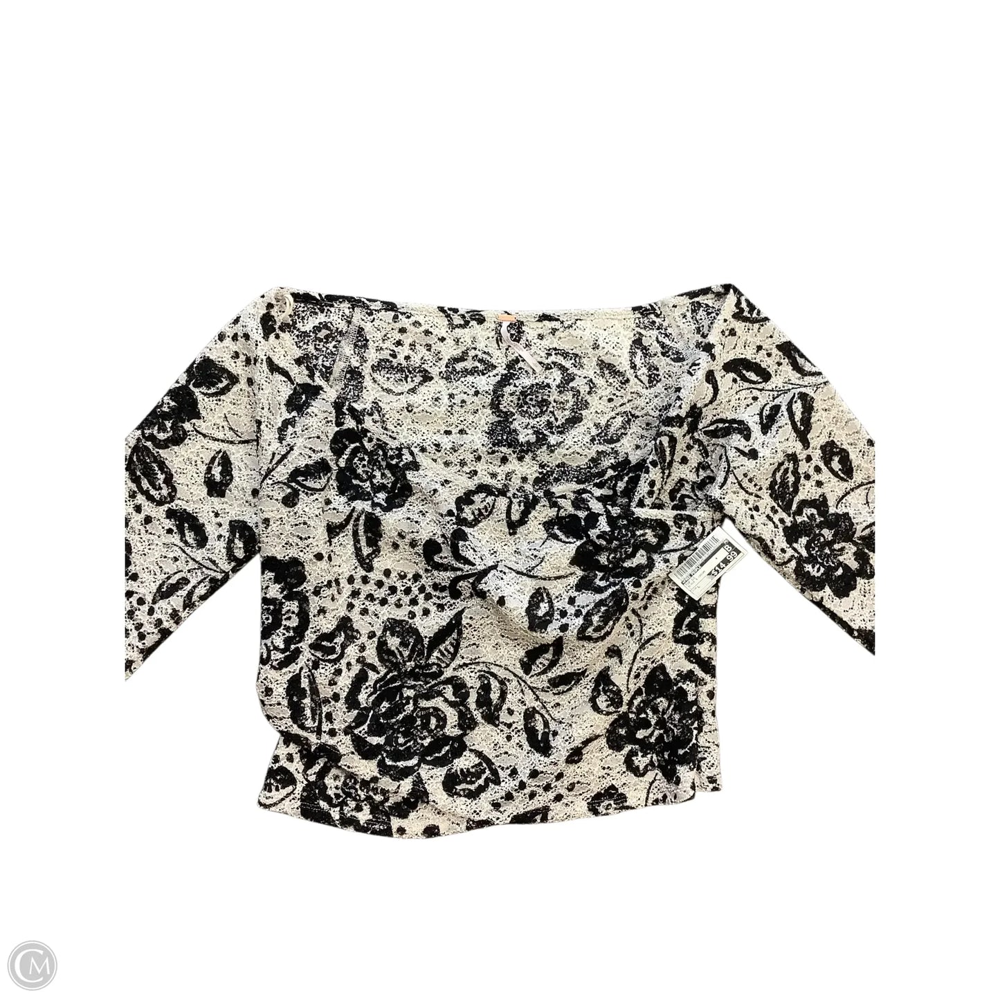 Top Long Sleeve By Free People In Black & Cream, Size: L
