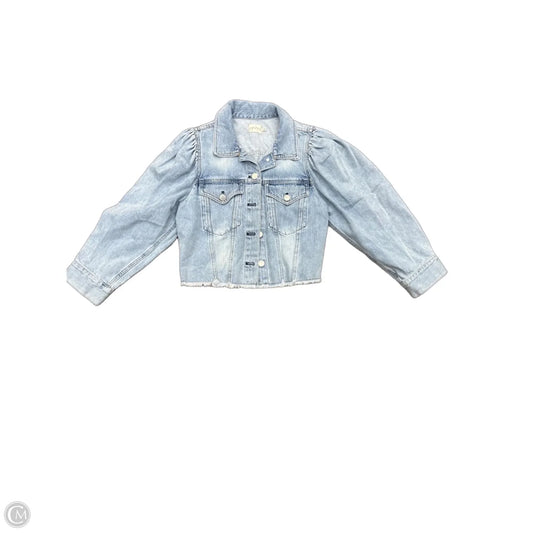 Jacket Designer By Alice + Olivia In Blue Denim, Size: L