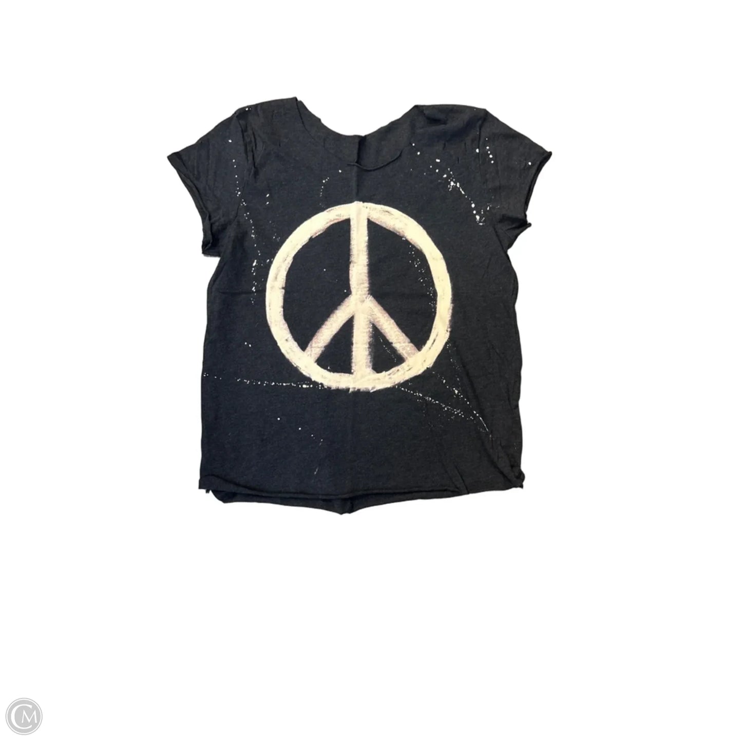 Top Short Sleeve Basic By Clothes Mentor In Black & Tan, Size: L