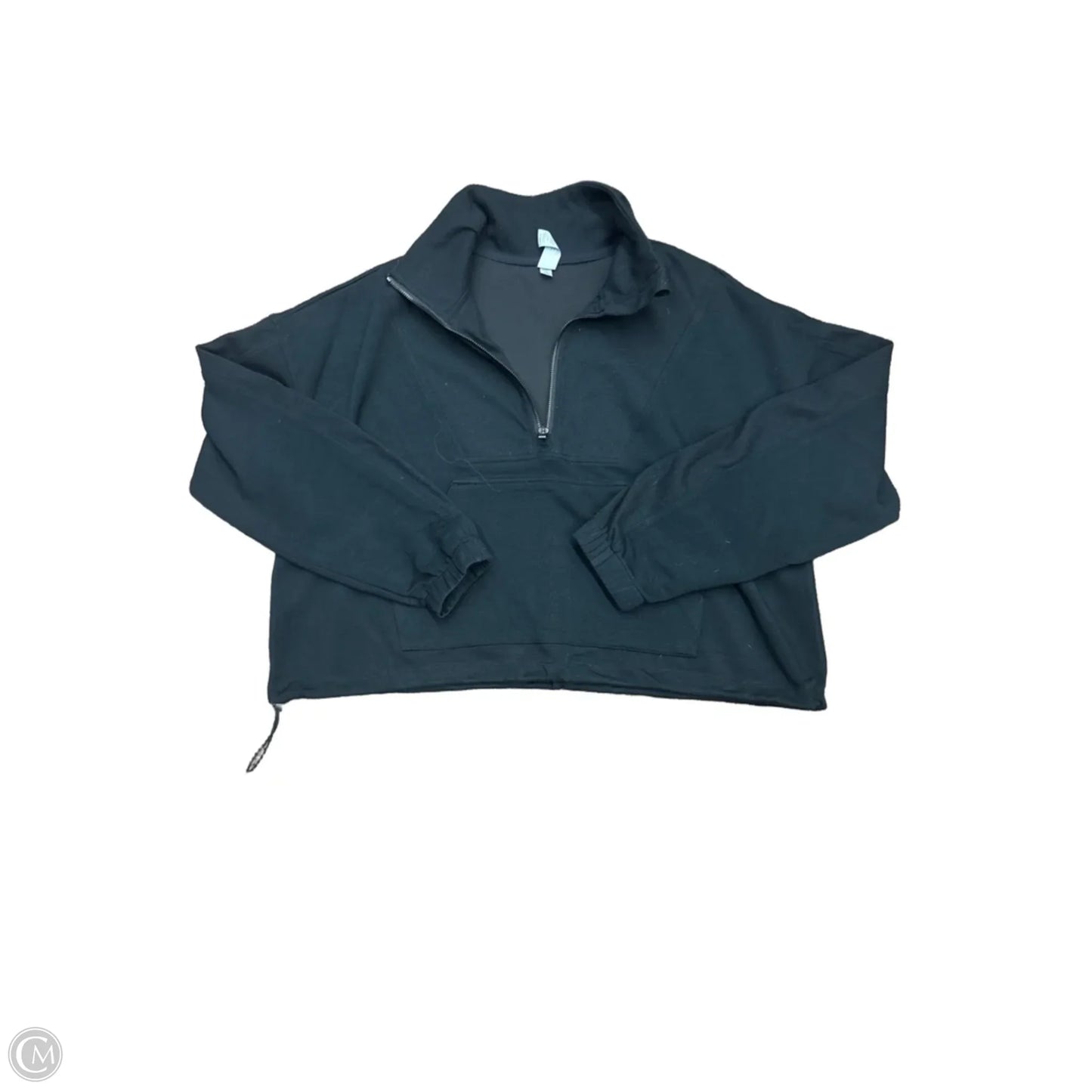 Athletic Top Long Sleeve Collar By 90 Degrees By Reflex In Black, Size: L