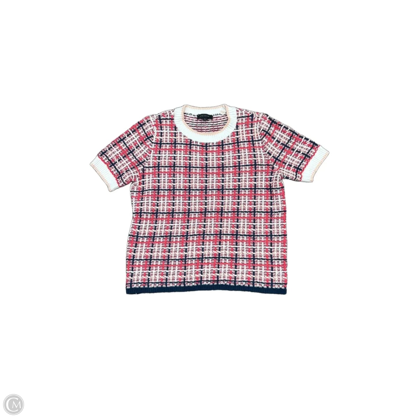Sweater Short Sleeve By Ann Taylor In Blue & Pink, Size: M