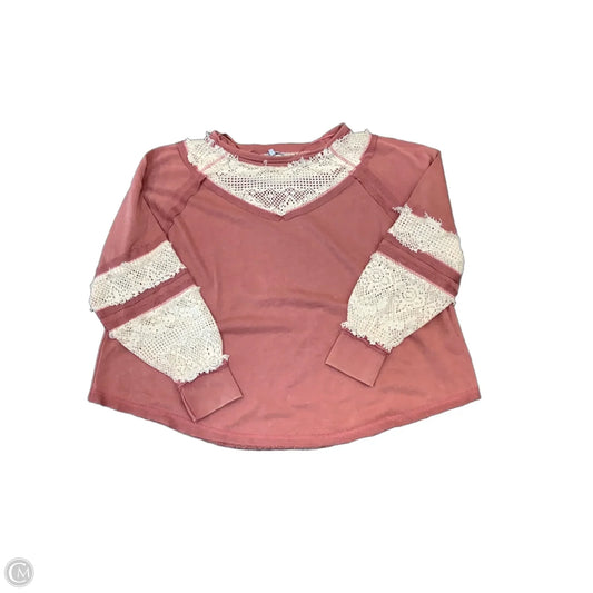 Top Long Sleeve By White Birch In Pink, Size: L