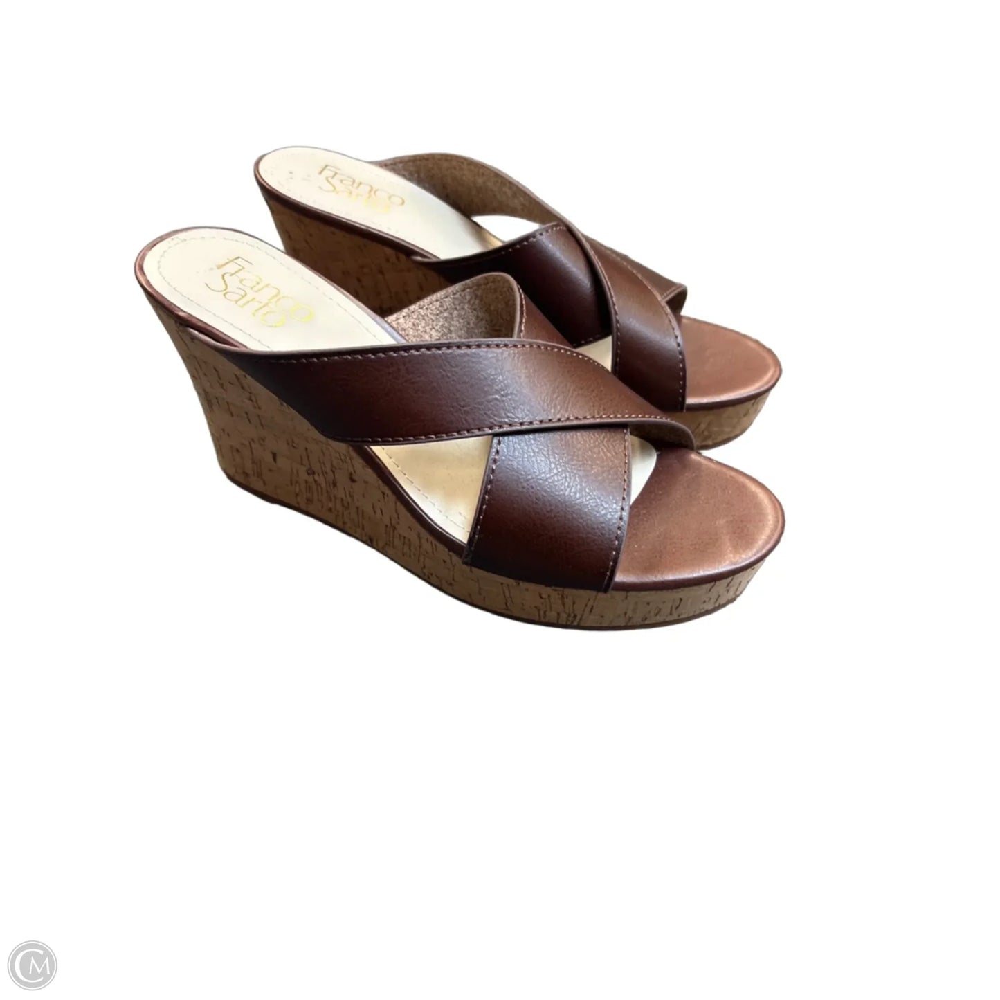Sandals Heels Platform By Franco Sarto In Brown, Size: 9
