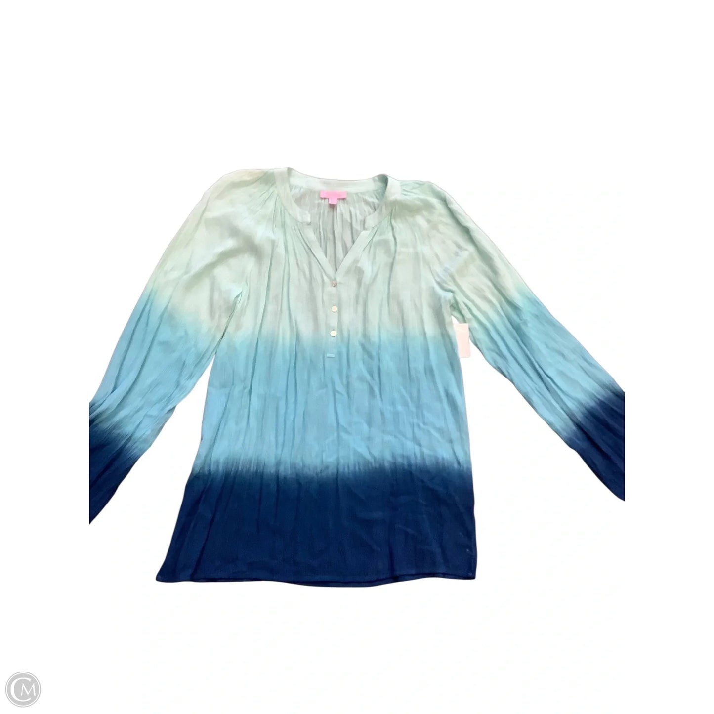 Top Long Sleeve Designer By Lilly Pulitzer In Blue, Size: S