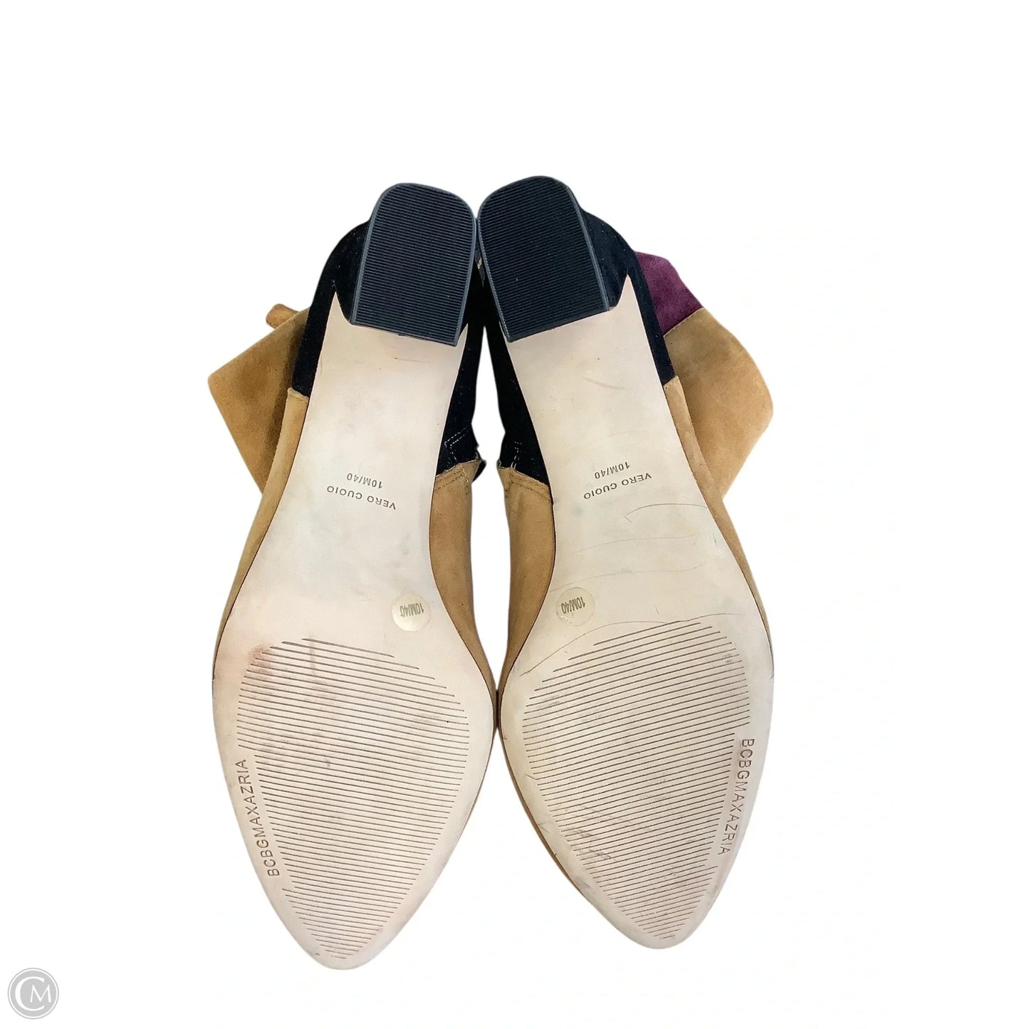 Boots Ankle Heels By Bcbgmaxazria In Black & Tan, Size: 10