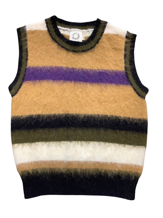 Vest Sweater By Lili Sidonio In Brown & Purple, Size: Xs