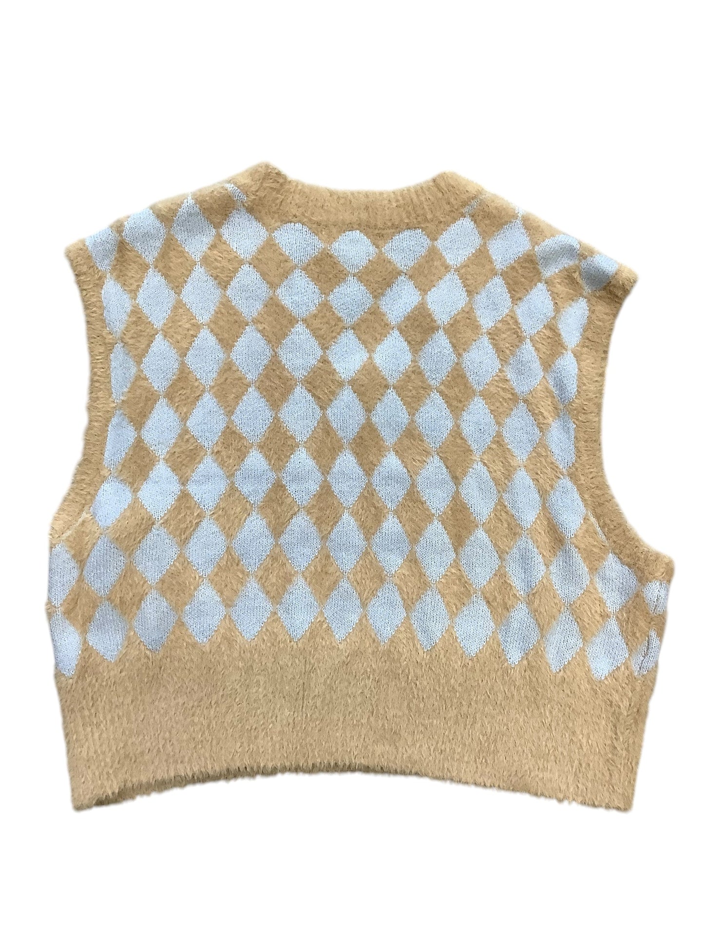 Vest Sweater By Cmc In Blue & Brown, Size: Xl