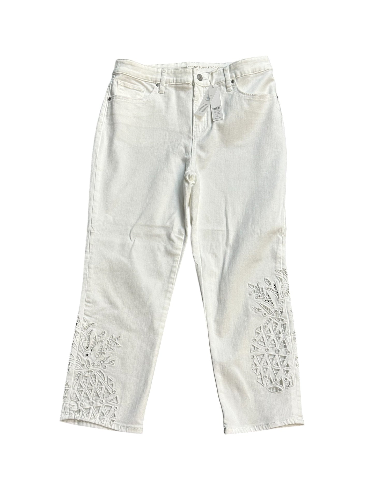 Jeans Cropped By Chicos In White Denim, Size: 8