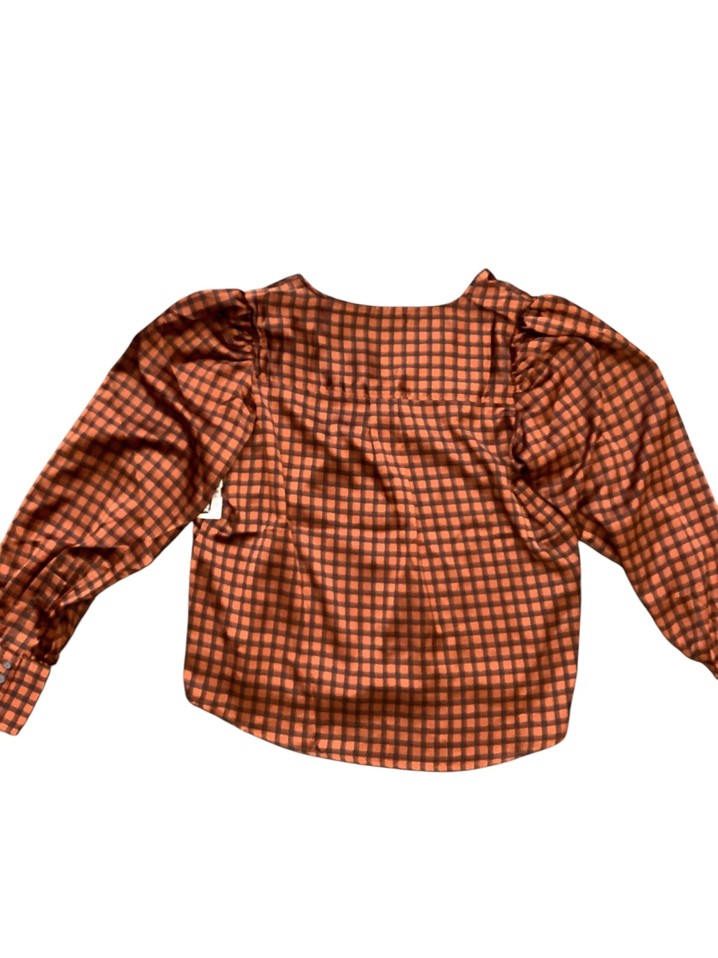 Blouse Long Sleeve By Levis In Black & Orange, Size: S