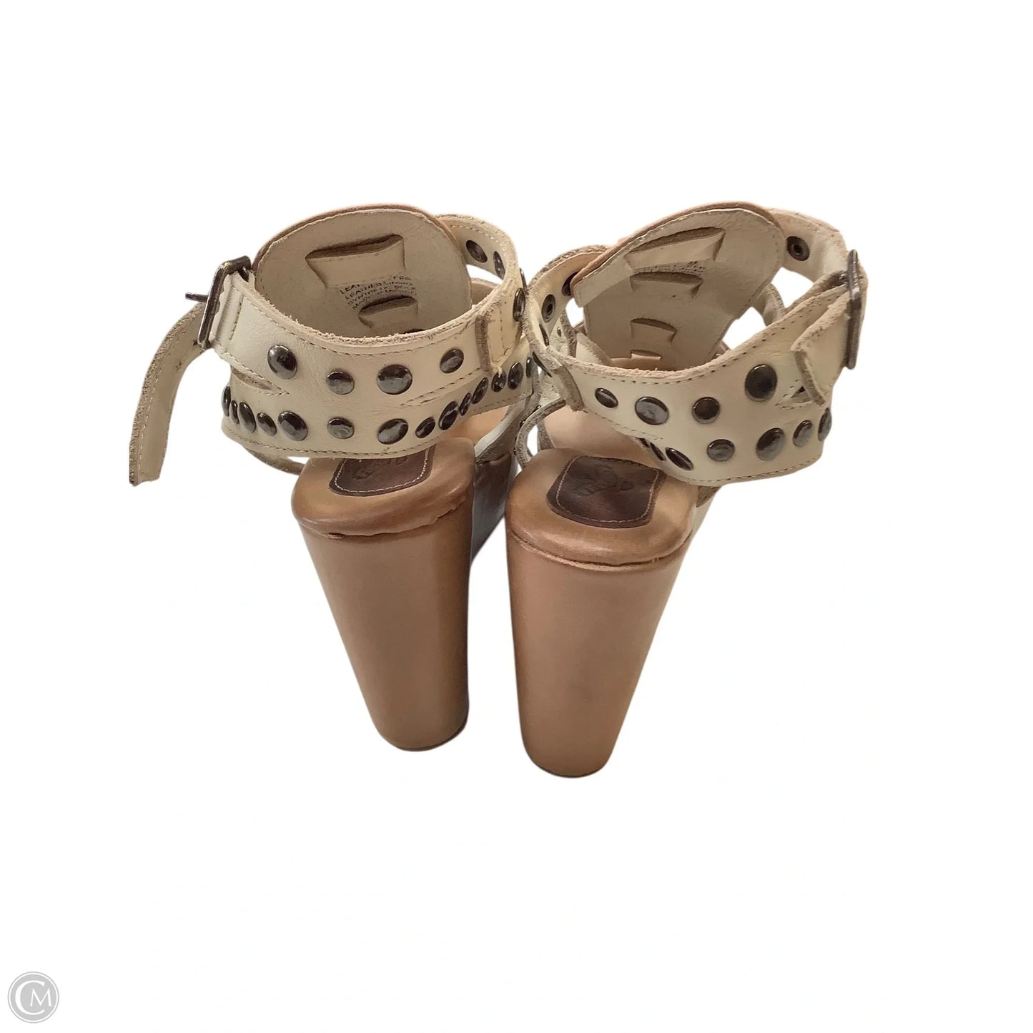 Sandals Heels Wedge By Freebird In Cream, Size: 9