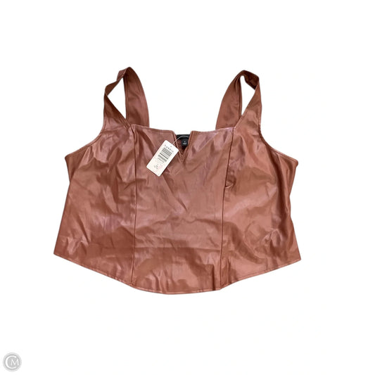 Top Sleeveless By Torrid In Brown, Size: 1x