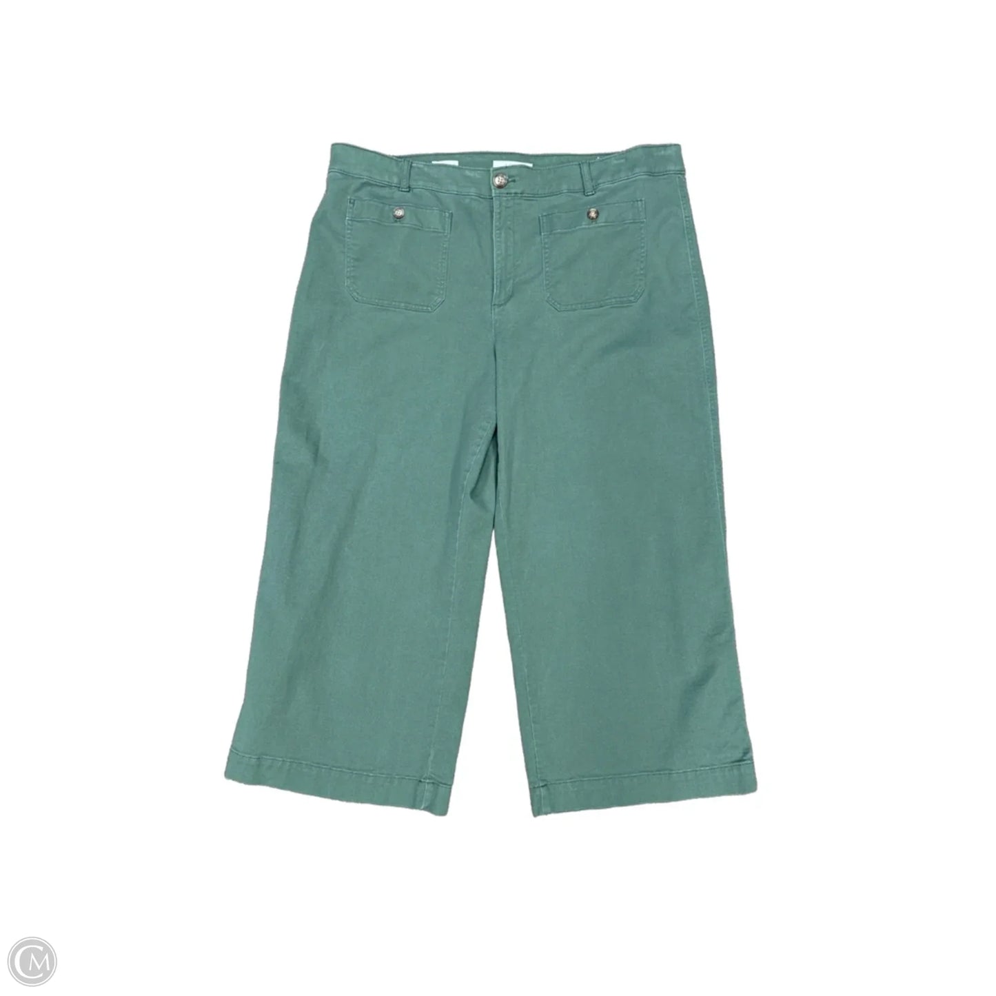 Jeans Wide Leg By Loft In Green Denim, Size: 18