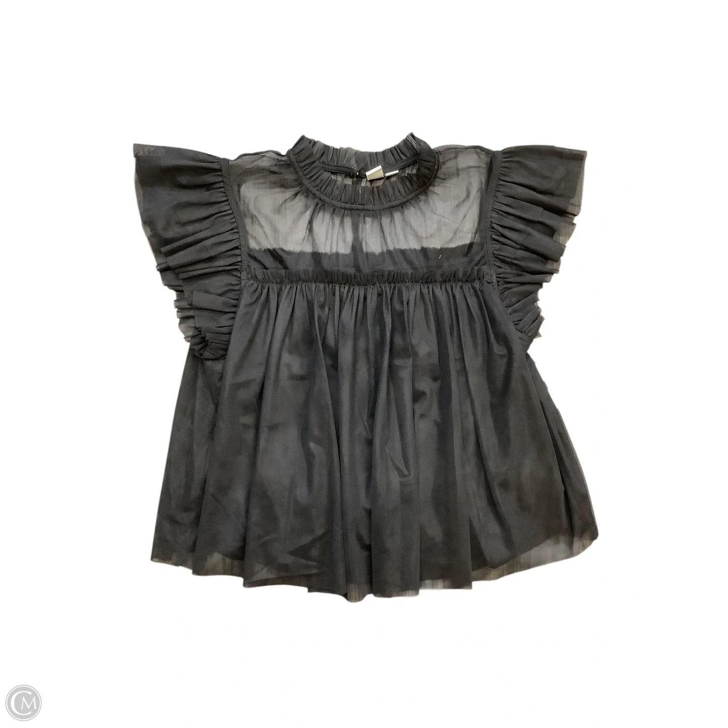 Blouse Short Sleeve By Joie In Black, Size: L