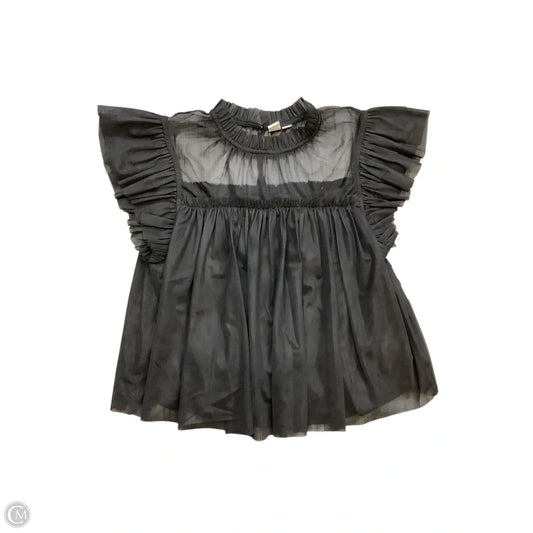 Blouse Short Sleeve By Joie In Black, Size: L