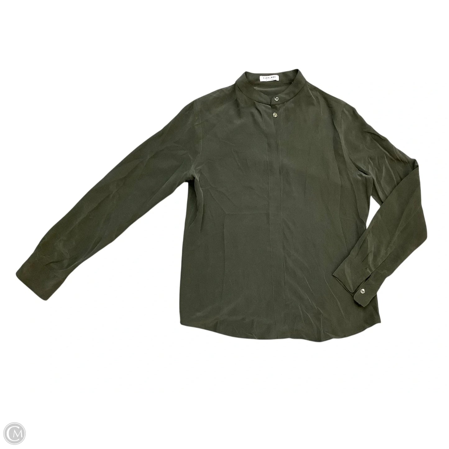 Blouse Long Sleeve By Everlane In Green, Size: S