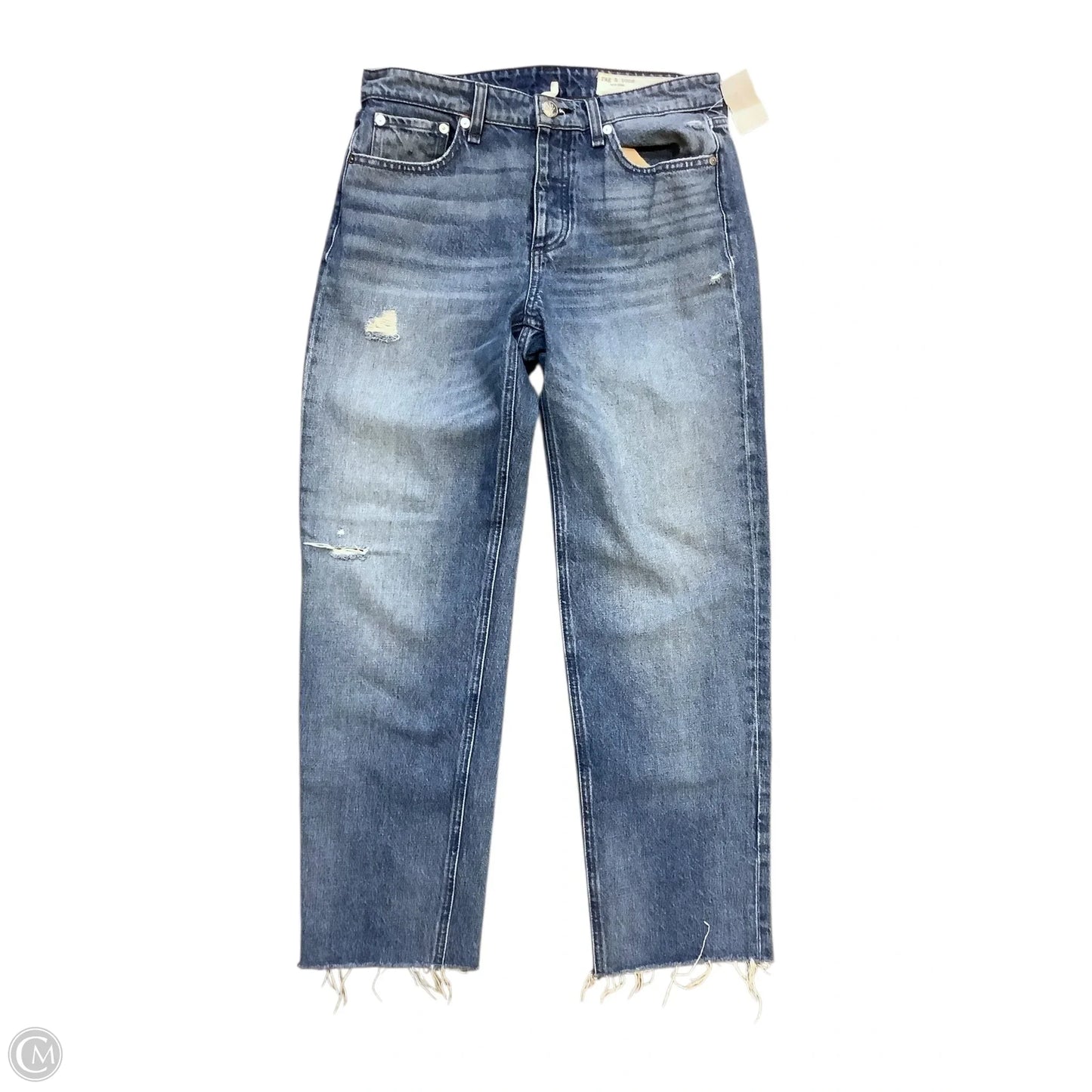 Jeans Wide Leg By Rag And Bone In Blue Denim, Size: 4(26)