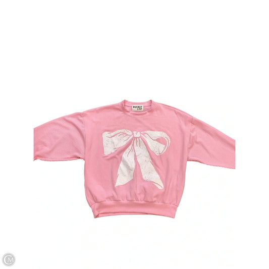 Sweatshirt Crewneck By Bucketlist In Pink, Size: S