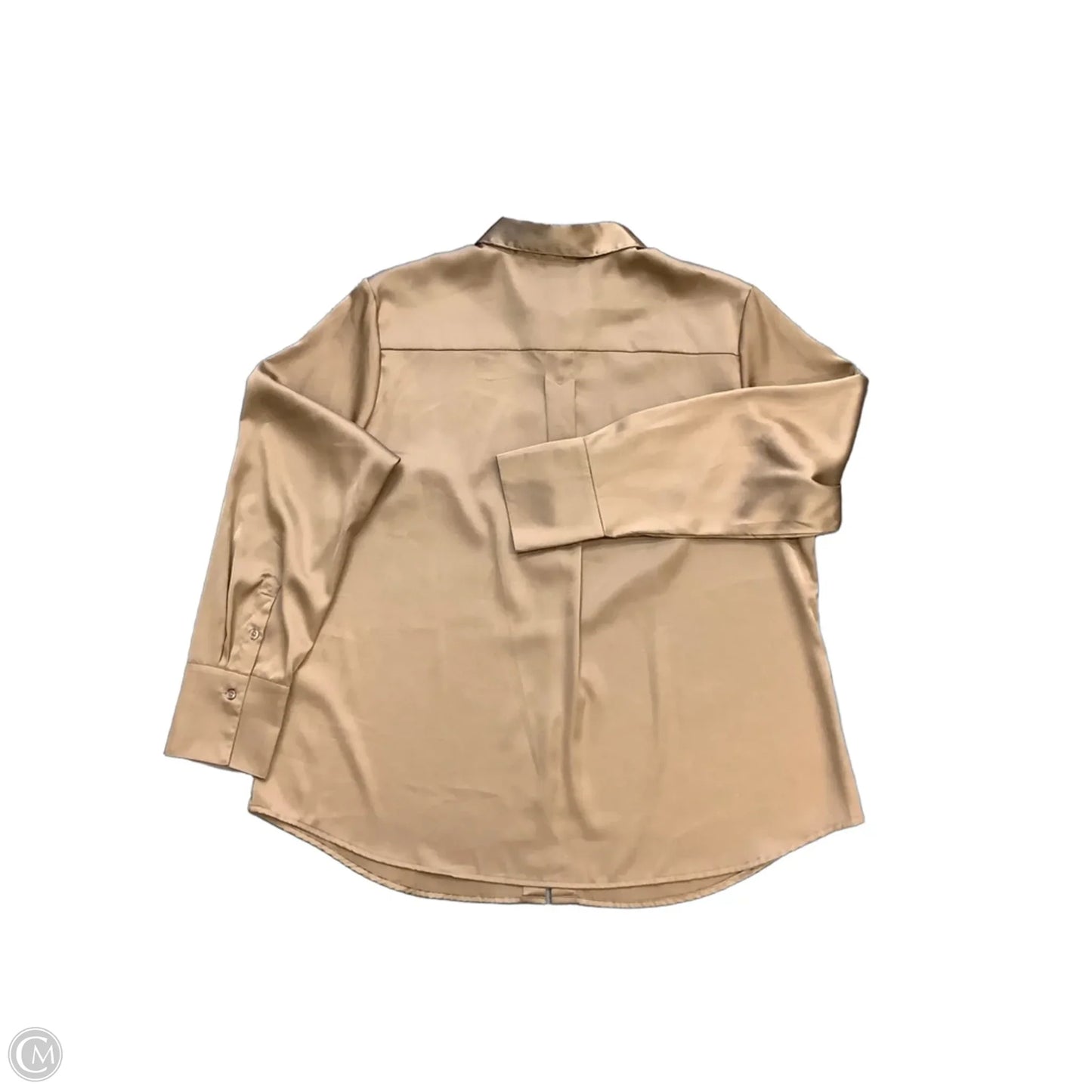 Blouse Long Sleeve By Banana Republic In Brown, Size: Xl