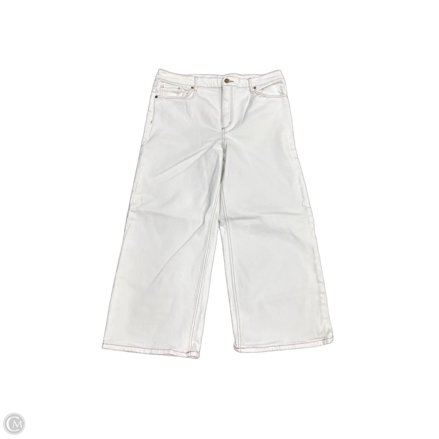 Jeans Wide Leg By Loft In Cream, Size: 14