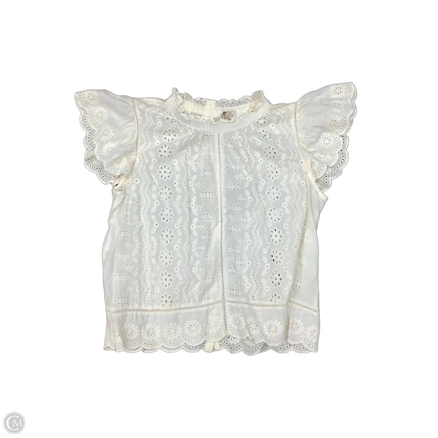 Blouse Short Sleeve By Cmc In Cream, Size: 1x