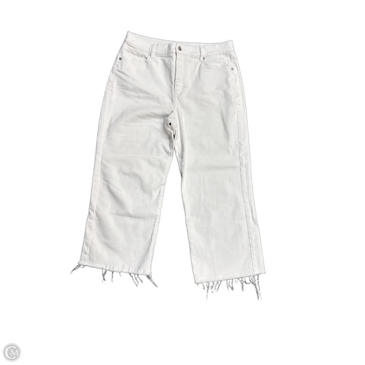 Jeans Wide Leg By Loft In White, Size: 12