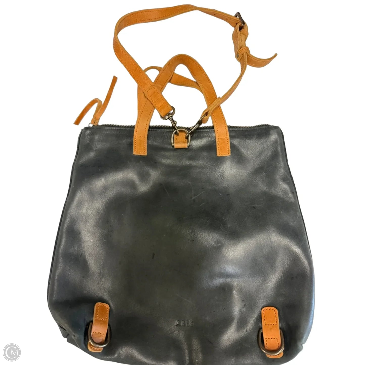 Handbag Leather By Able, Size: Medium