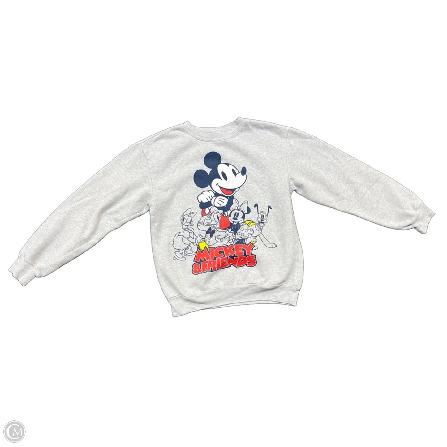 Sweatshirt Crewneck By Disney In Grey, Size: S