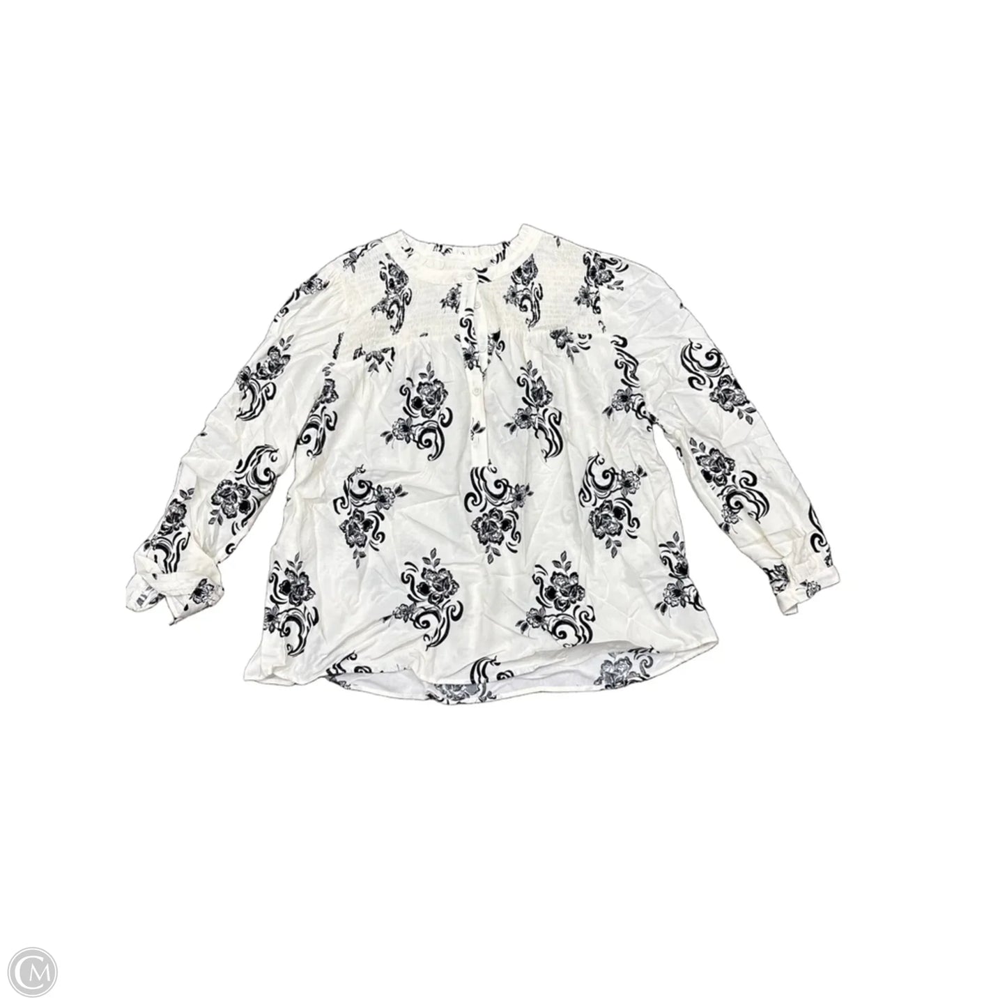 Top Long Sleeve By Lane Bryant In Black & White, Size: 16