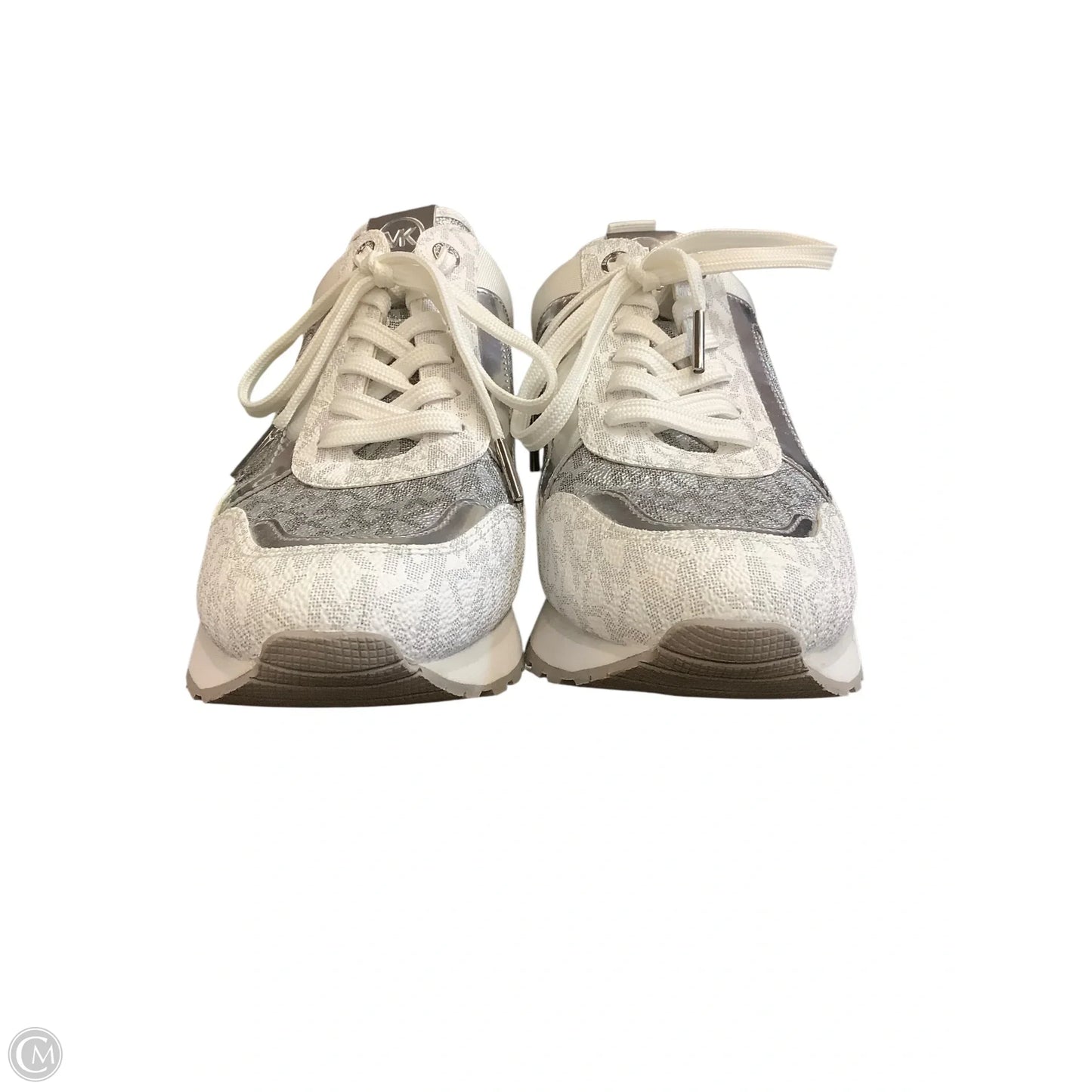 Shoes Designer By Michael Kors In Silver & White, Size: 8.5