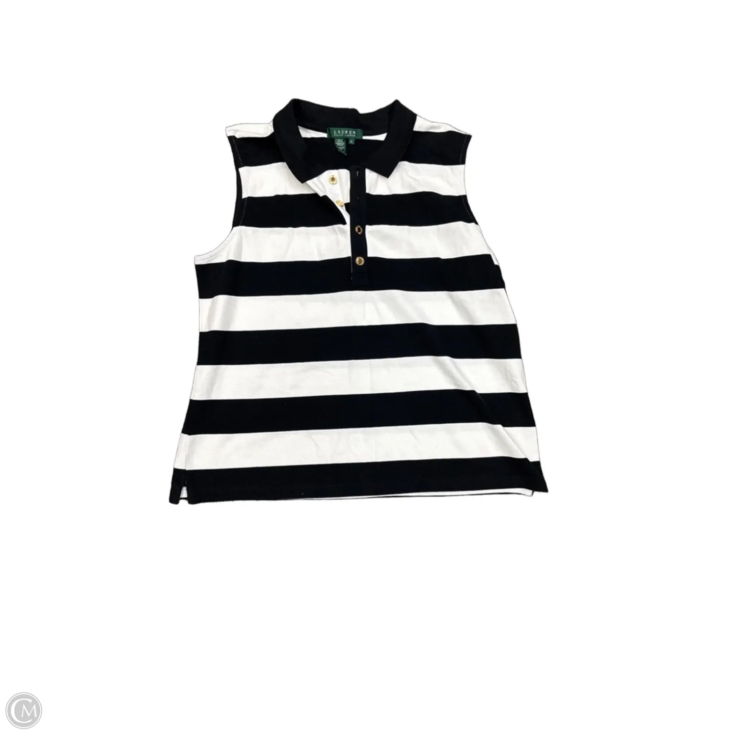Top Sleeveless By Lauren By Ralph Lauren In Black & White, Size: Xl