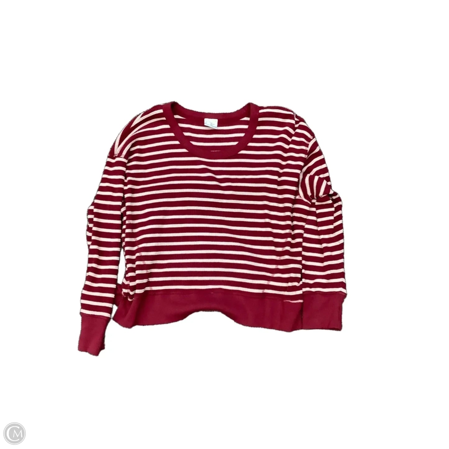 Top Long Sleeve By Aerie In Striped Pattern, Size: M
